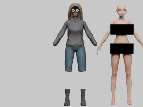 Basic Beautiful woman V36399 3D Model