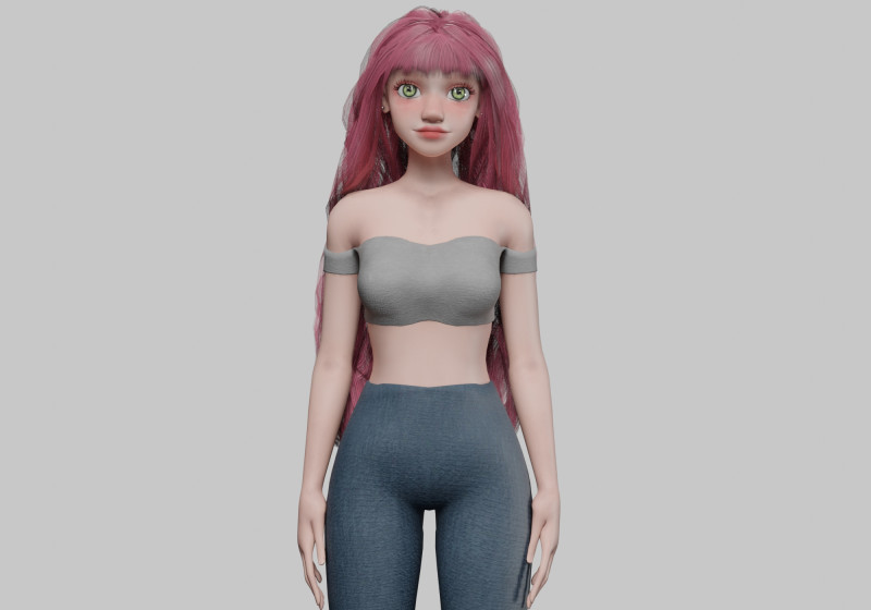 Basic cool woman V39283 3D Модель .c4d .max .obj .3ds .fbx .stl .blend 