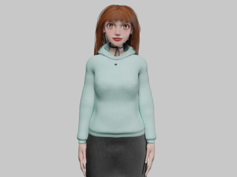 Basic cute Woman V35794 Modèle 3D