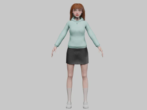 Basic cute Woman V35794 3D Model