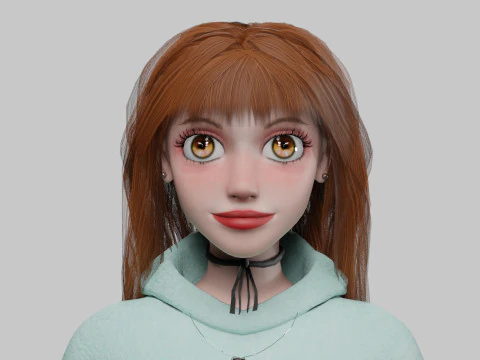 Basic cute Woman V35794 3D Model
