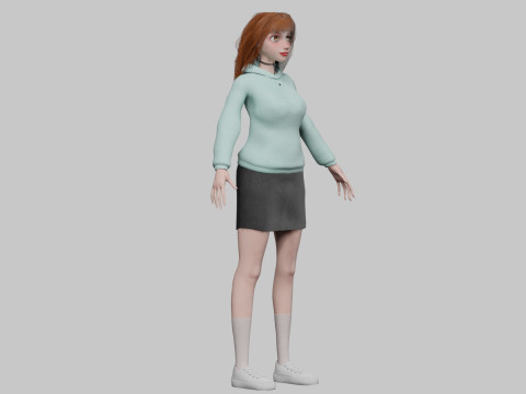 Basic cute Woman V35794 3D Модель