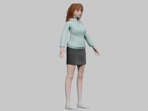 Basic cute Woman V35794 3D Model