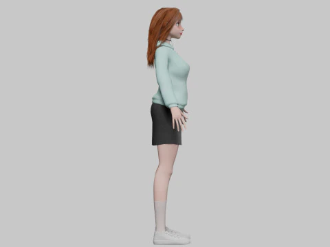 Basic cute Woman V35794 3D Model