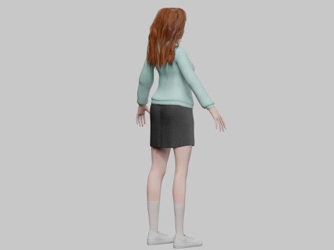 Basic cute Woman V35794 3D Модель
