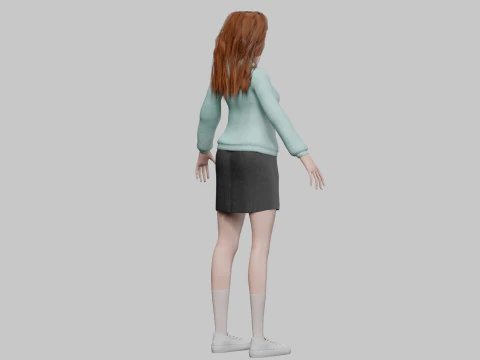 Basic cute Woman V35794 3D Model