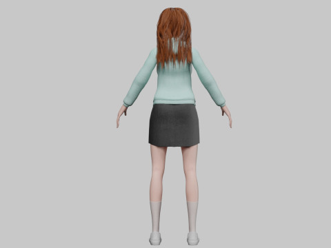 Basic cute Woman V35794 3D Модель