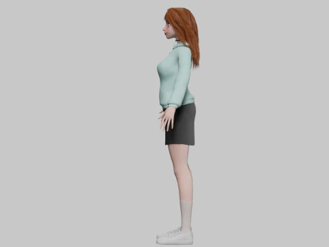 Basic cute Woman V35794 3D Model