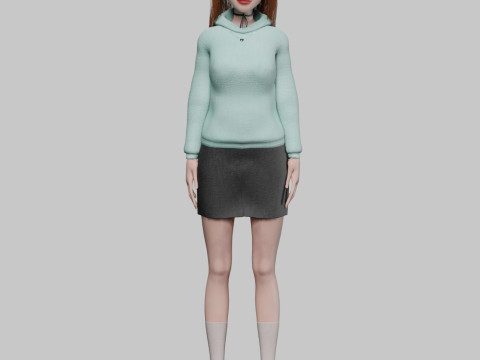 Basic cute Woman V35794 3D Модель