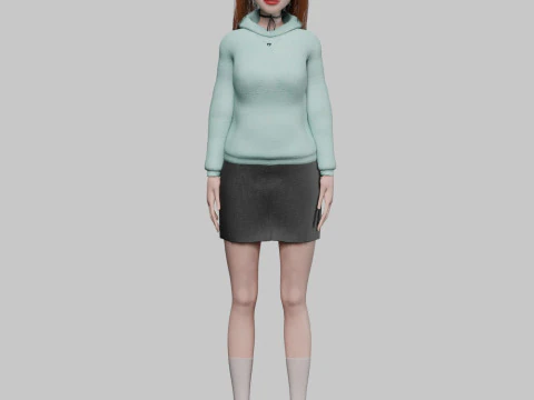 Basic cute Woman V35794 3D Model