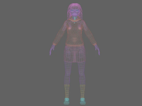 Basic cute Woman V35794 3D Model