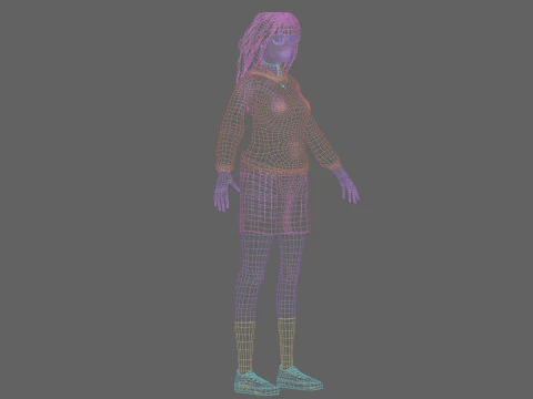 Basic cute Woman V35794 3D Model