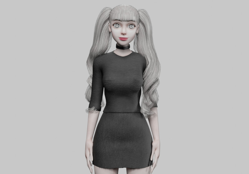 Basic sweet Woman V35535 3D Model .c4d .max .obj .3ds .fbx .stl .blend 