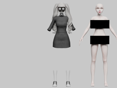 Basic sweet Woman V35535 3D Model