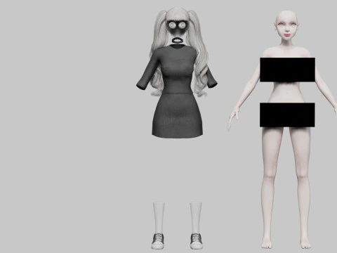 Basic sweet Woman V35535 3D Model