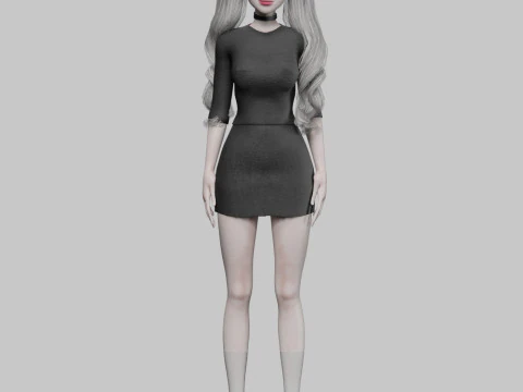 Basic sweet Woman V35535 3D Model
