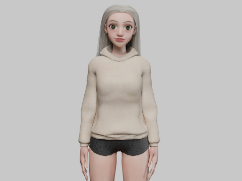Beautiful Basic Woman V37009 3D Model