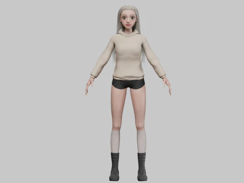 Beautiful Basic Woman V37009 3D Model