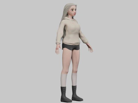 Beautiful Basic Woman V37009 3D Model