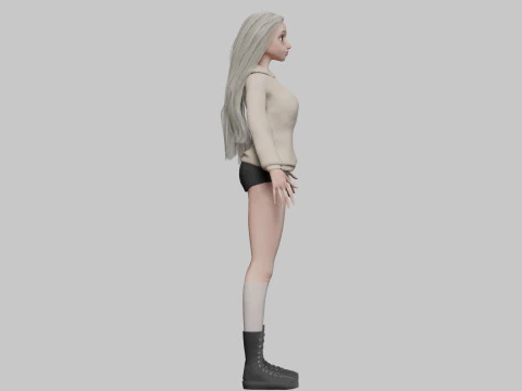 Beautiful Basic Woman V37009 3D Model
