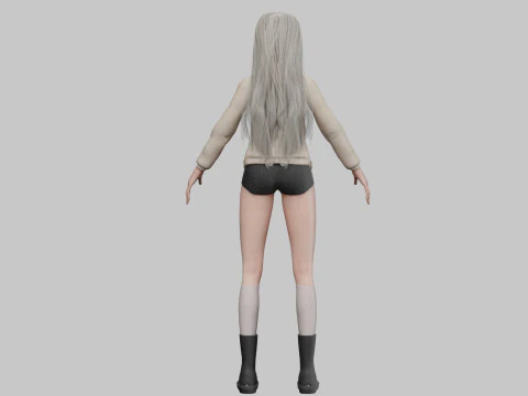Beautiful Basic Woman V37009 3D Model