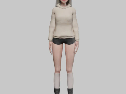 Beautiful Basic Woman V37009 3D Model