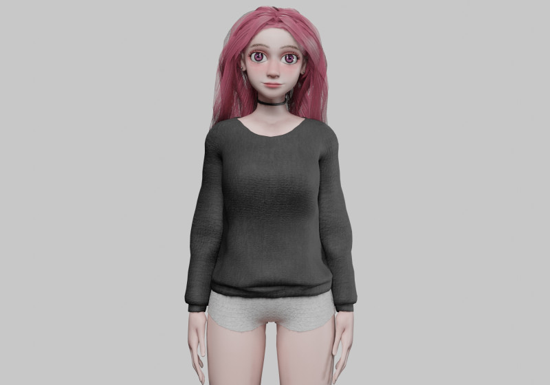 Cartoon cute Woman V32998 Modèle 3D .c4d .max .obj .3ds .fbx .stl .blend 