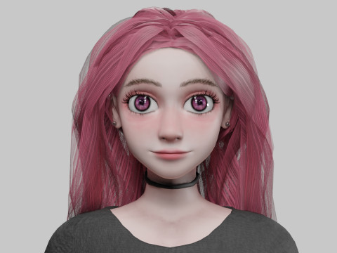 Cartoon cute Woman V32998 Modèle 3D