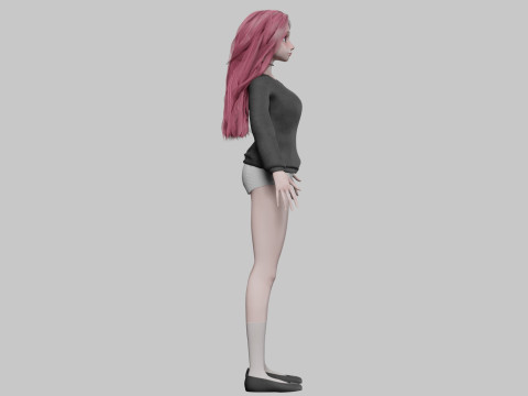 Cartoon cute Woman V32998 Modèle 3D