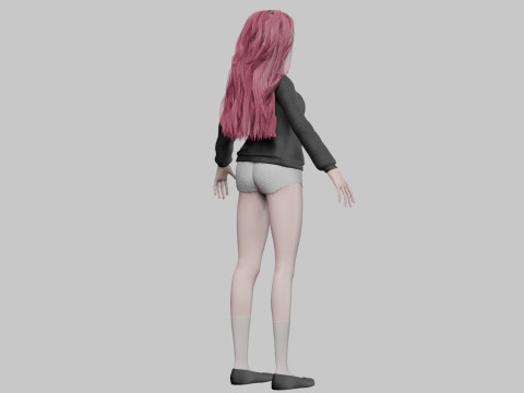 Cartoon cute Woman V32998 Modèle 3D
