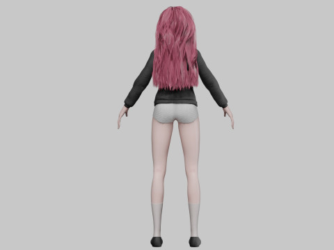 Cartoon cute Woman V32998 Modèle 3D