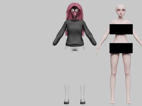 Cartoon cute Woman V32998 Modèle 3D