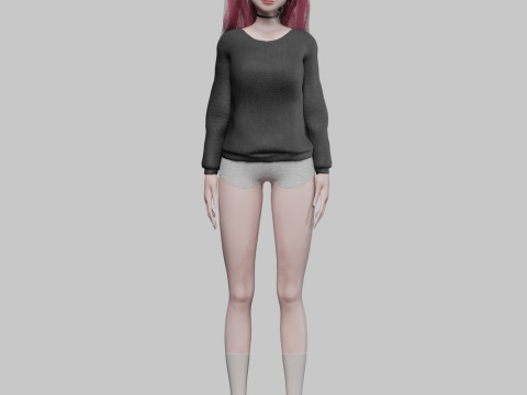 Cartoon cute Woman V32998 Modèle 3D