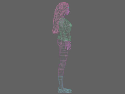 Cartoon cute Woman V32998 Modèle 3D