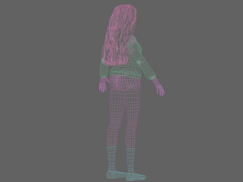 Cartoon cute Woman V32998 Modèle 3D