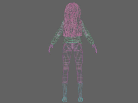 Cartoon cute Woman V32998 Modèle 3D
