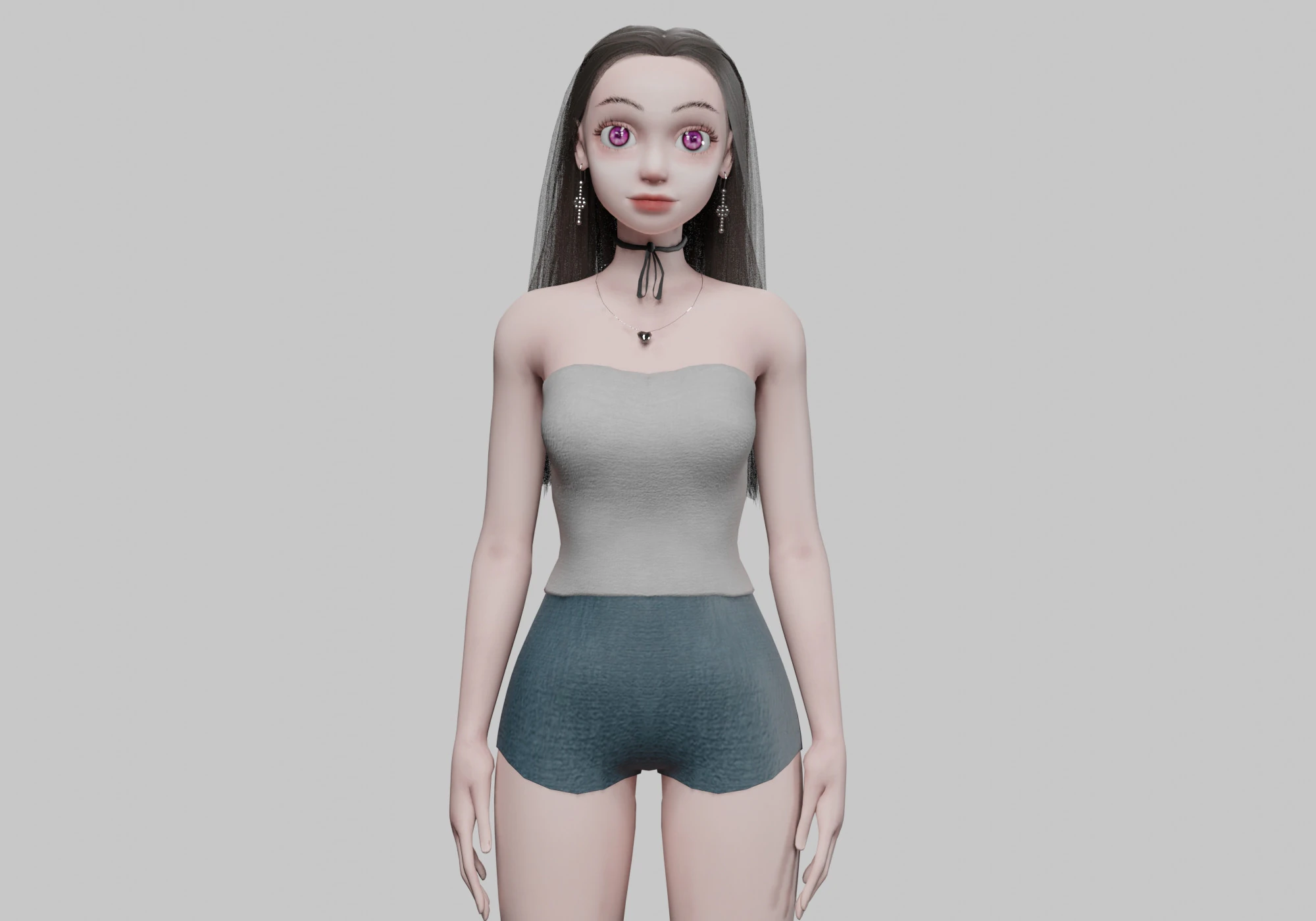 Cartoon Pretty Woman V27603 3D Model .c4d .max .obj .3ds .fbx .stl .blend