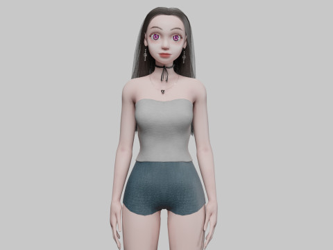 Cartoon Pretty Woman V27603 3D मॉडल