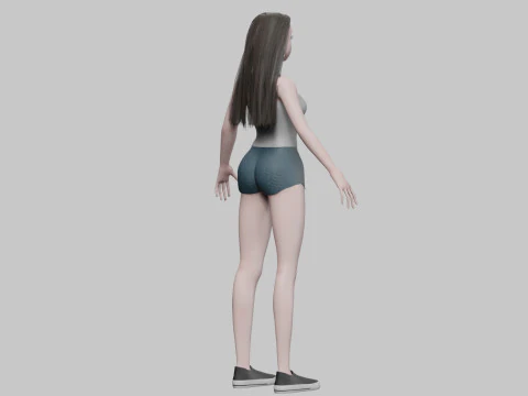 Cartoon Pretty Woman V27603 3D Model