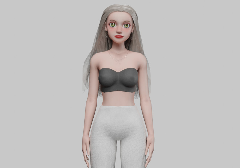Classic cute Woman V30043 Model 3D .c4d .max .obj .3ds .fbx .stl .blend
