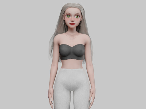 Classic cute Woman V30043 3D Model