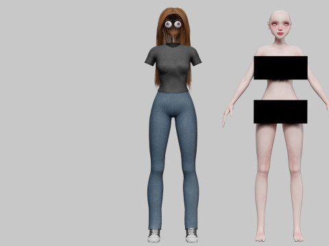 Cool Basic Woman V34228 3D Model