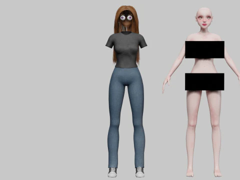 Cool Basic Woman V34228 3D Model