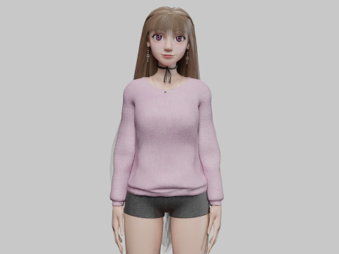 Cool cute Woman V34297 3D Model