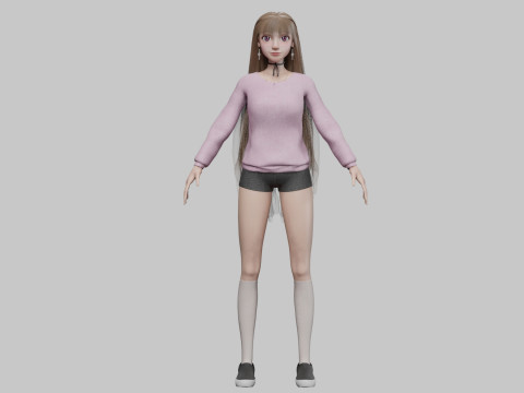 Cool cute Woman V34297 3D Modell