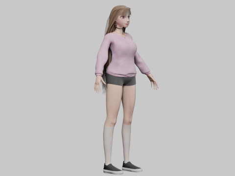 Cool cute Woman V34297 3D Modell
