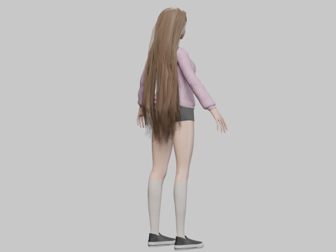 Cool cute Woman V34297 3D Modell