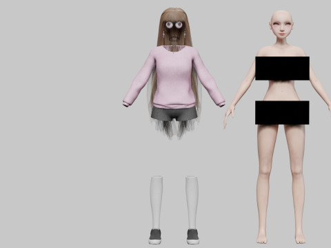 Cool cute Woman V34297 3D Modell