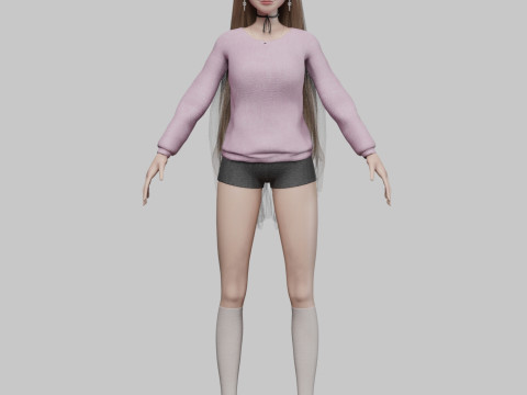 Cool cute Woman V34297 3D Modell