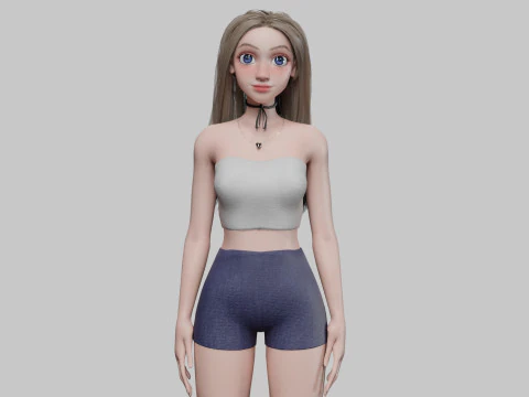 Havalı G&uuml;zel Kadın V34030 3D Model